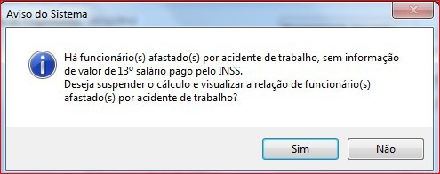 Aviso do sistema