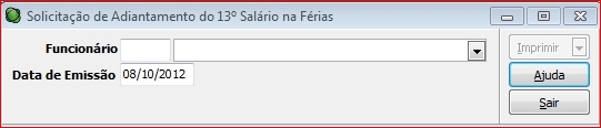 Tela do sistema